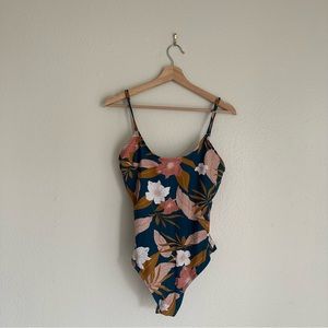 Floral once piece swim suit size M